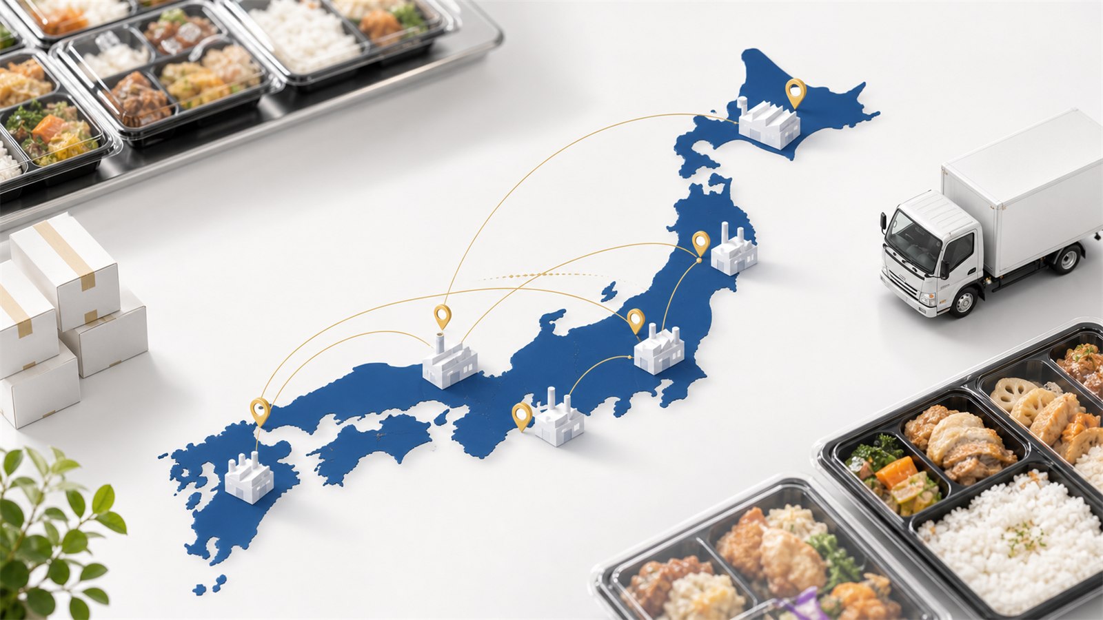 全国の惣菜工場ネットワークを示すイメージ